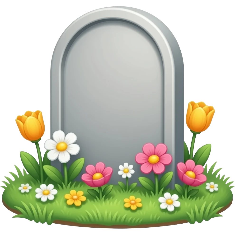 tombstone with flowers emoji