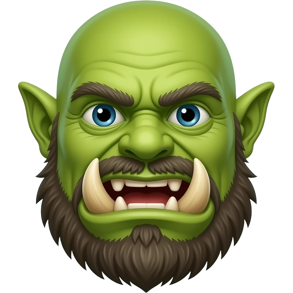 An green-skinned Orc cheering emoji