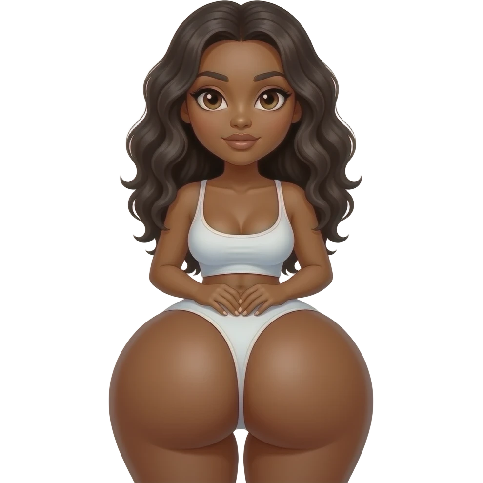 femme noir avec des enormes fesse et des yeux marrons emoji