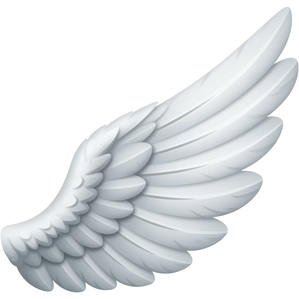 a left white wing emoji
