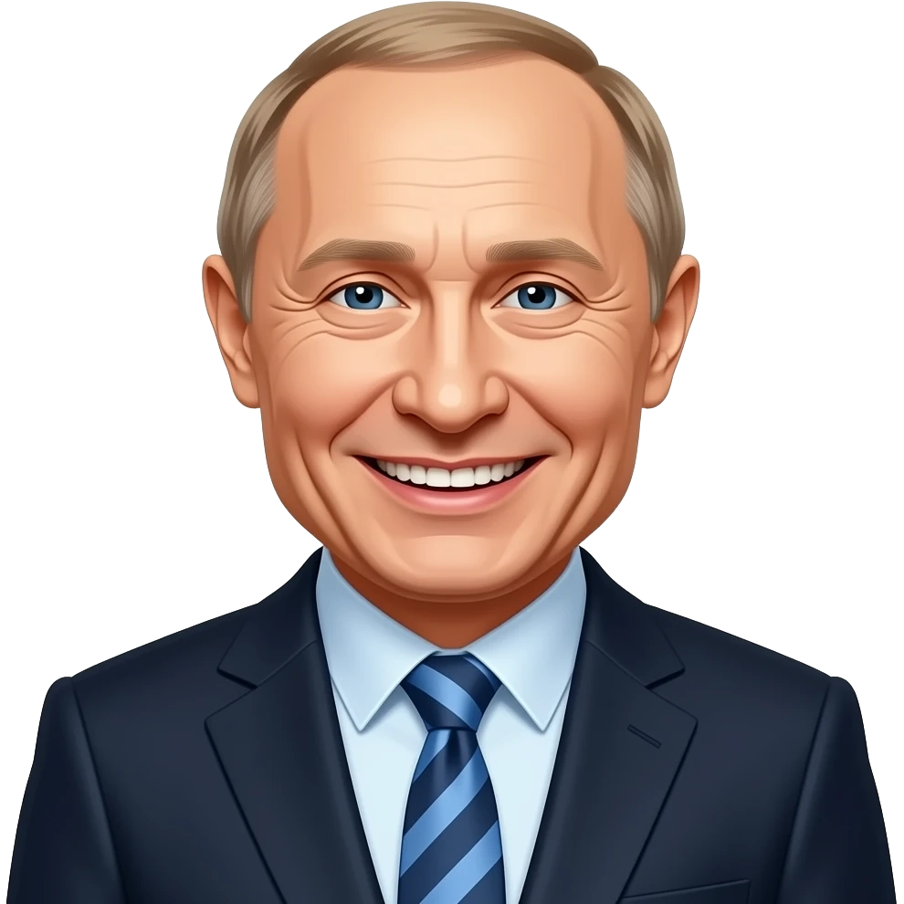 Cc peut tu me créer un emoji de Vladimir Poutine qui est mort de rire ...