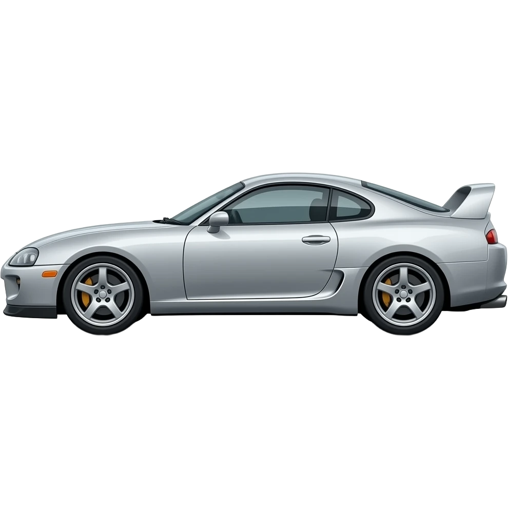 1994 Toyota Supra RS silver full side view angled view emoji