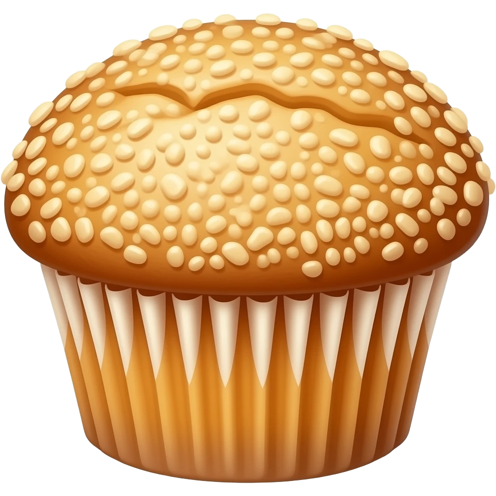 Carrot muffin with streusel topping, real, no cracks emoji