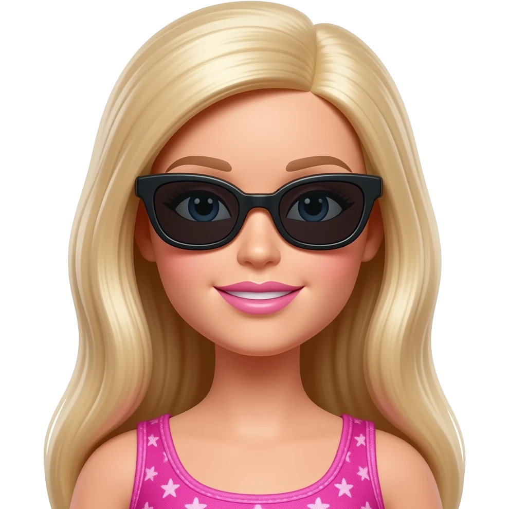 barbie large, angular black sunglasses emoji