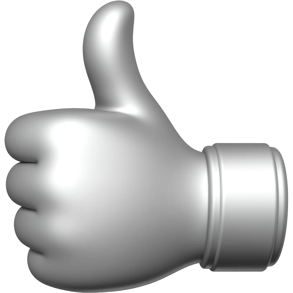 silver glove thumbs up emoji