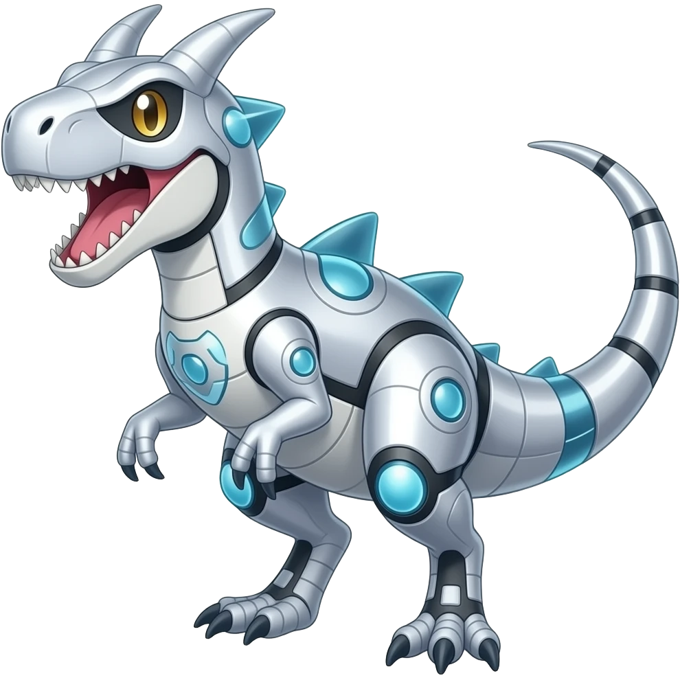 Shiny Futuristic Celestial Fakemon-Pokemon-Digimon-Spectrobes-Raptor-fusion, full body emoji
