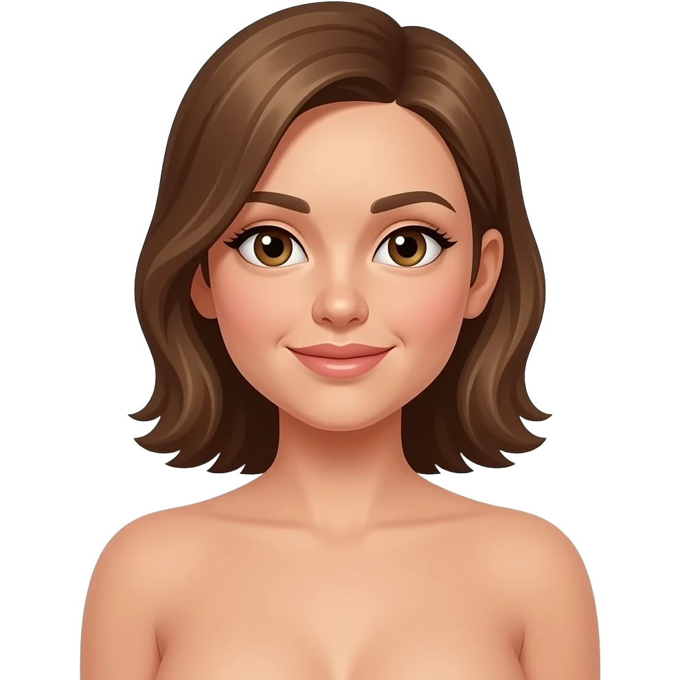Naked woman with  vagina emoji