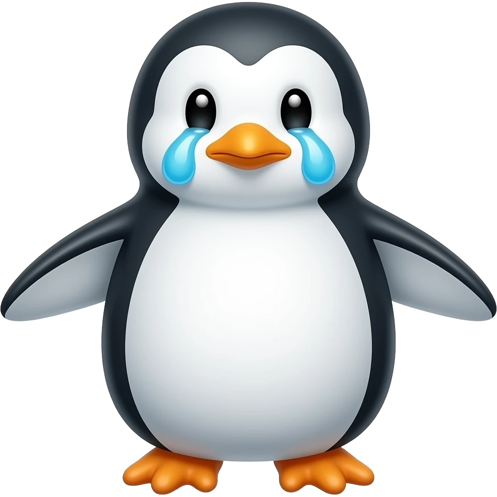 Penguin crying emoji