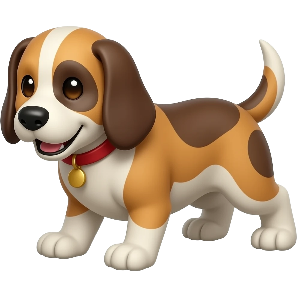 A crawling man dressed as a dog emoji
