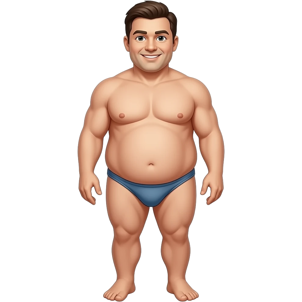 Chubby man naked body sexy emoji