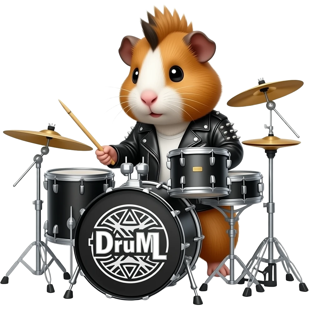 Guinea pig with Mohawk hair cut wearing leather jacket with studs ...