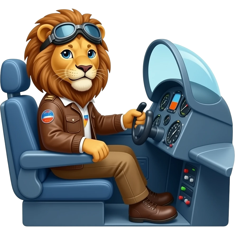 Lion Pilots in Airplanes emoji
