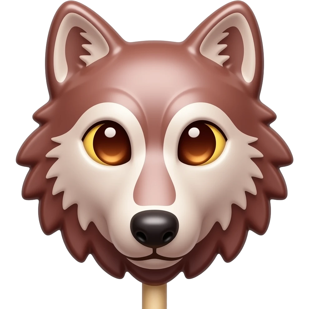 Ruby Chocolate wolf face lollipop emoji