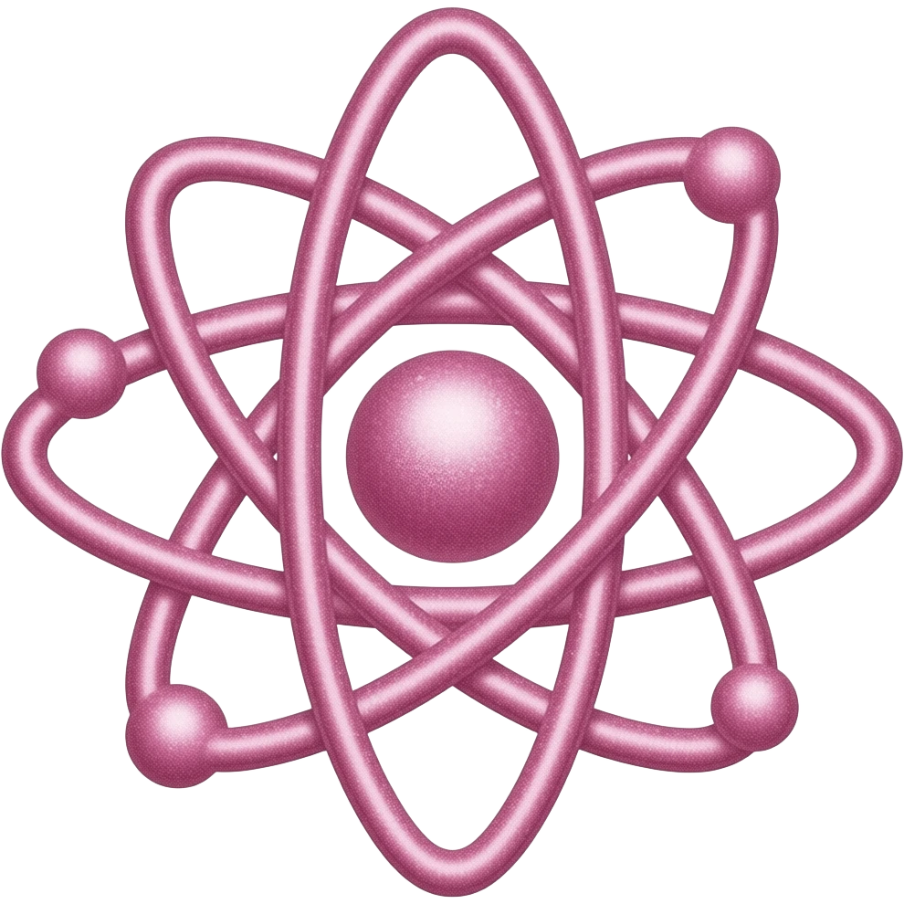 Átomo rosa com gliter emoji