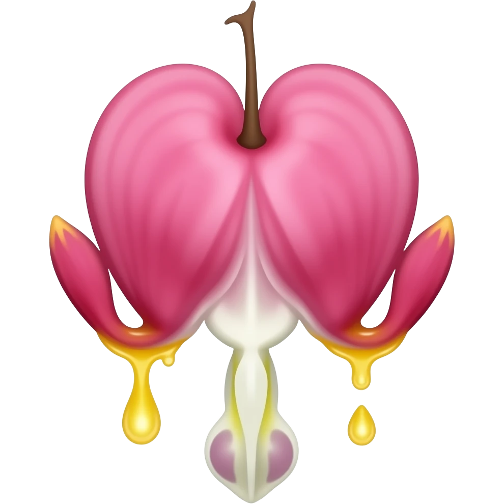 dripping bleeding yellow heart glowing yellow pink warmth emoji
