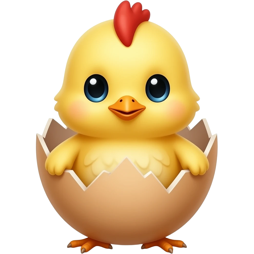 Baby chick in the shell of a broken egg emoji