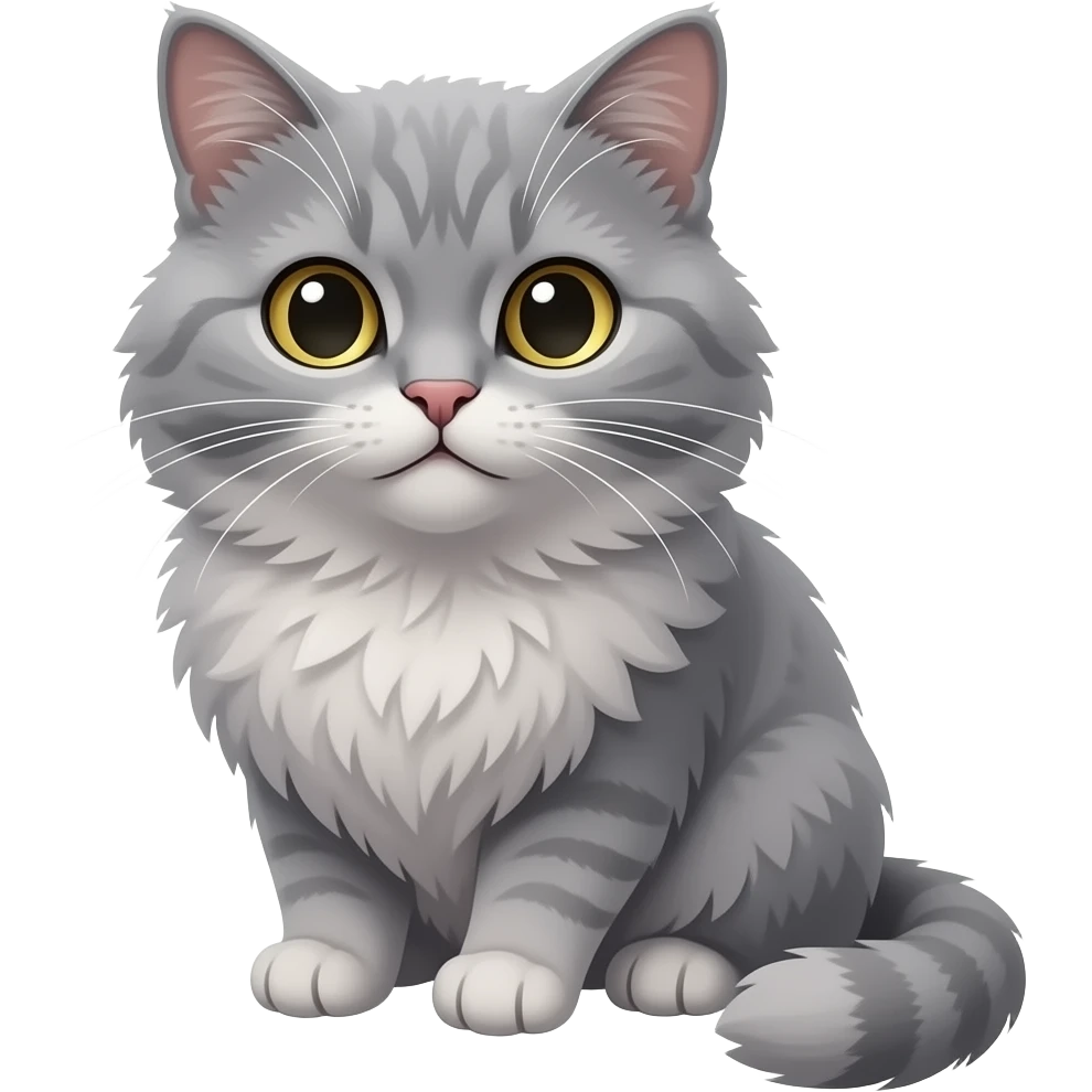 اموجی گربه خاکستری نشسته emoji