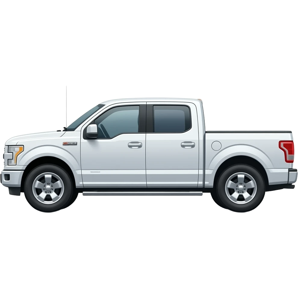 white pick-up F-150 sideways emoji