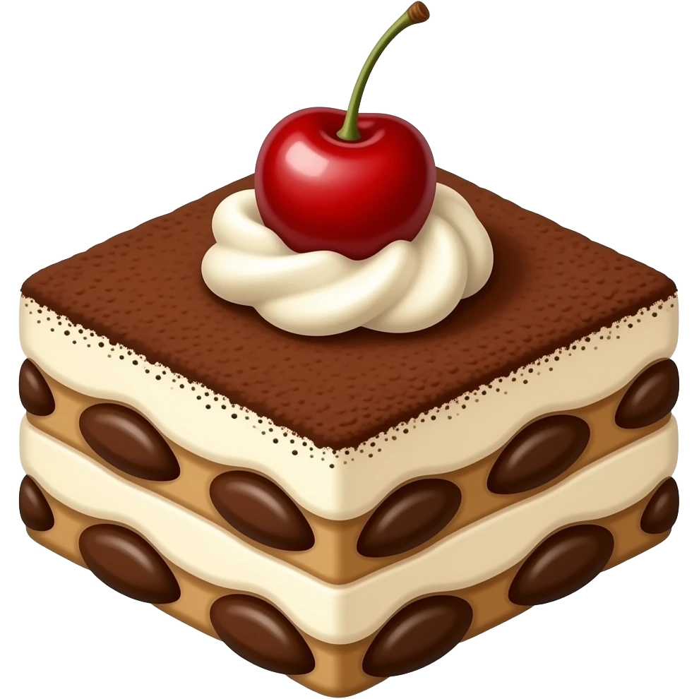 Tiramisu without the cherry or cream topping just coco power spread emoji