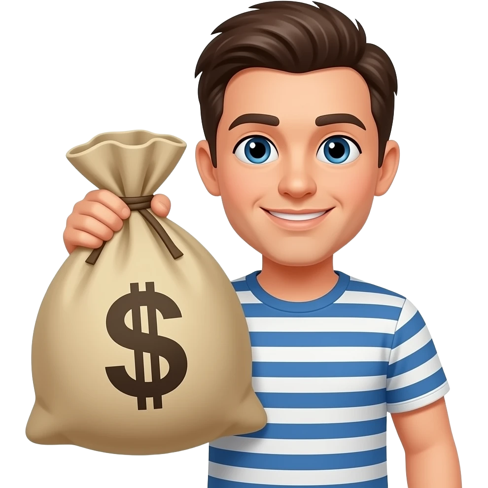 줄무늬옷추가 돈가방 크게 추가 emoji