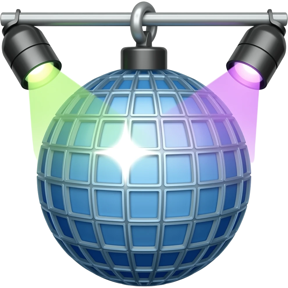 cartoonish style disco light game assert emoji