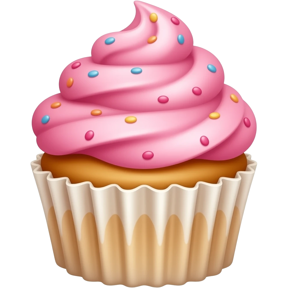 Cupcake with pink icing emoji