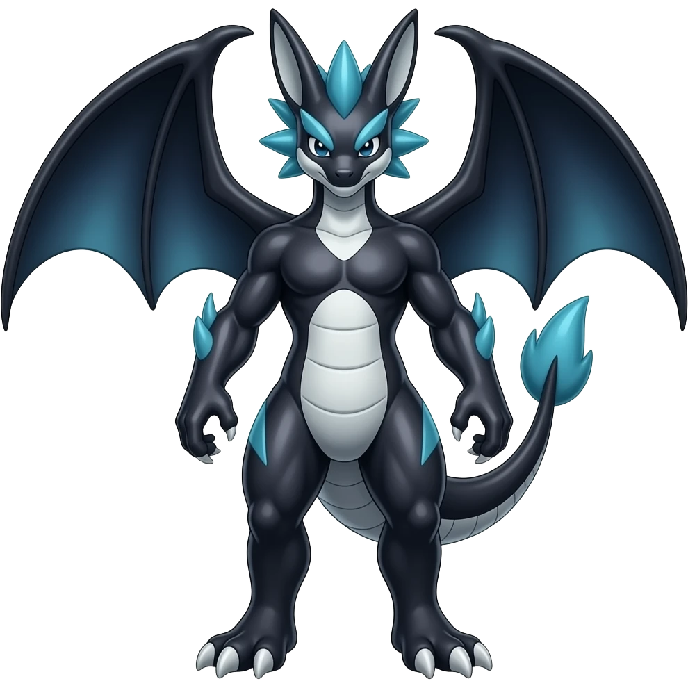 Shiny Dark Dusky Cool Hot Guilmon-Zoroark-Renamon-Flamedramon-Fakémon-fusion (full body) emoji