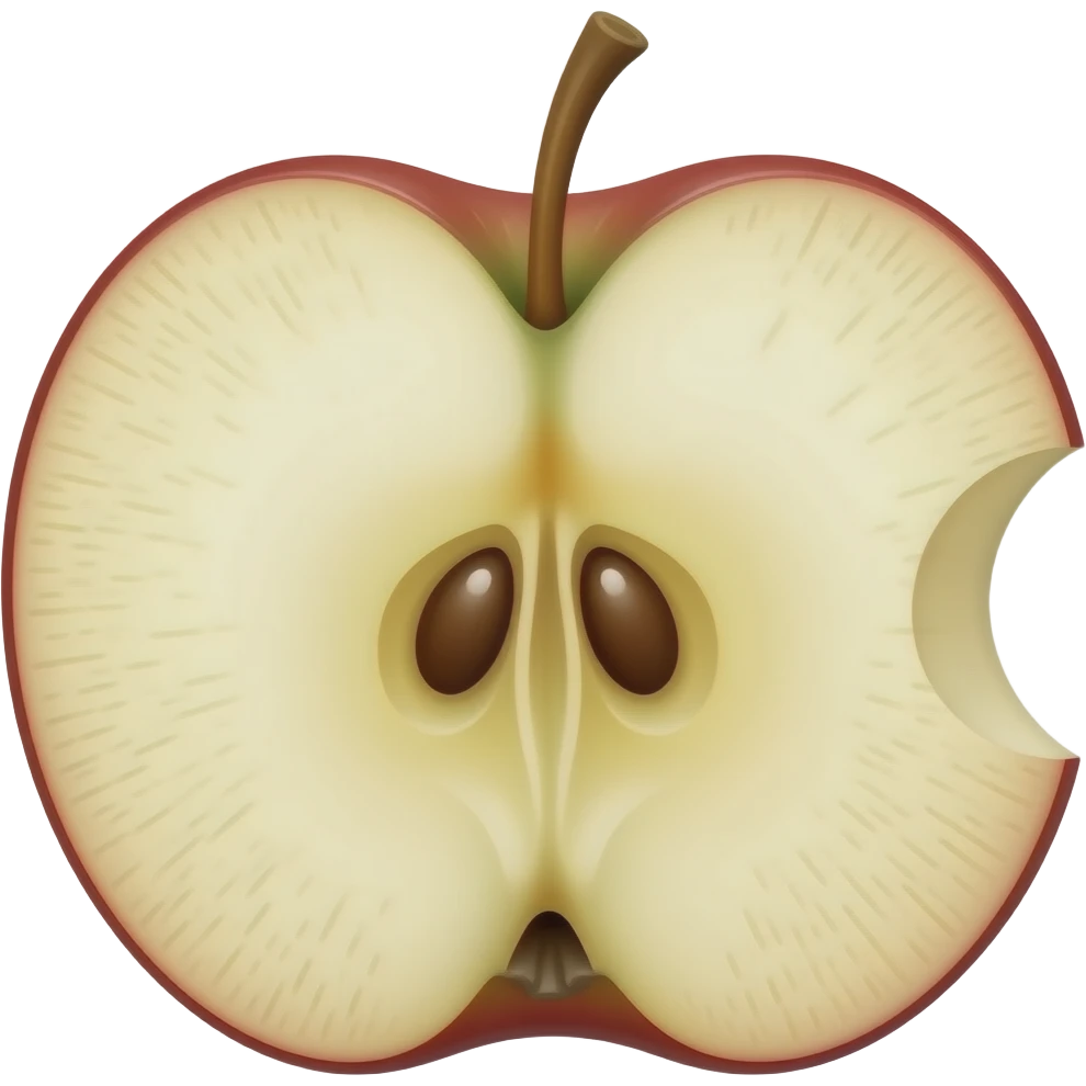 تفاحة ماكولة ب الكامللل emoji