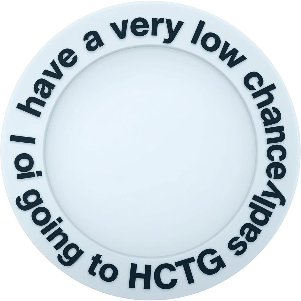 (i have a very low chanc of going to hctg sadly) words in circle emoji