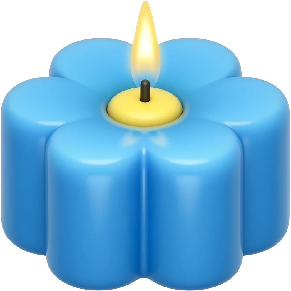 شمع گل ابی emoji