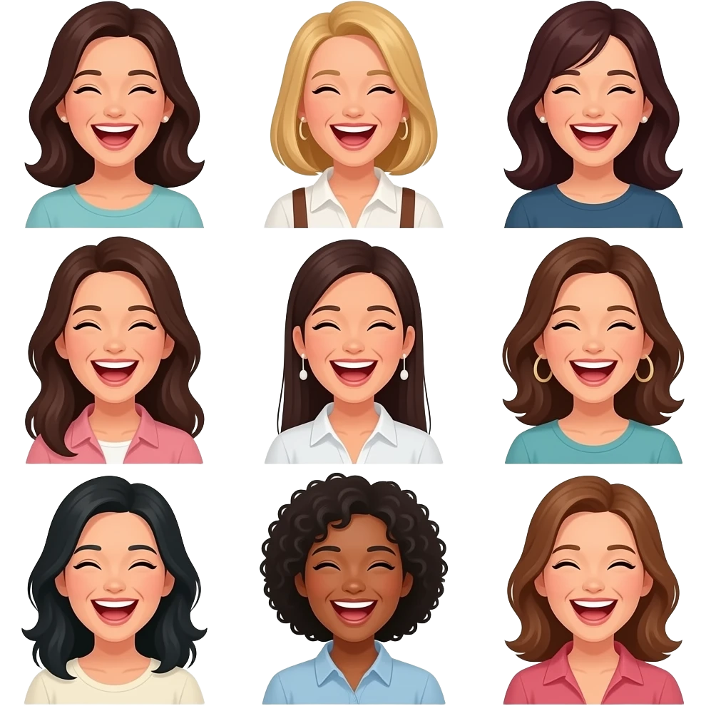 many women laughing histerically emoji