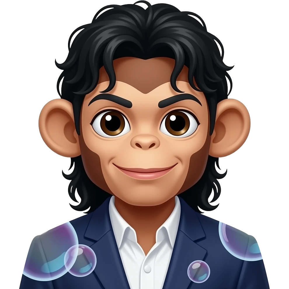 Michael Jackson with his monkey bubbles emoji
