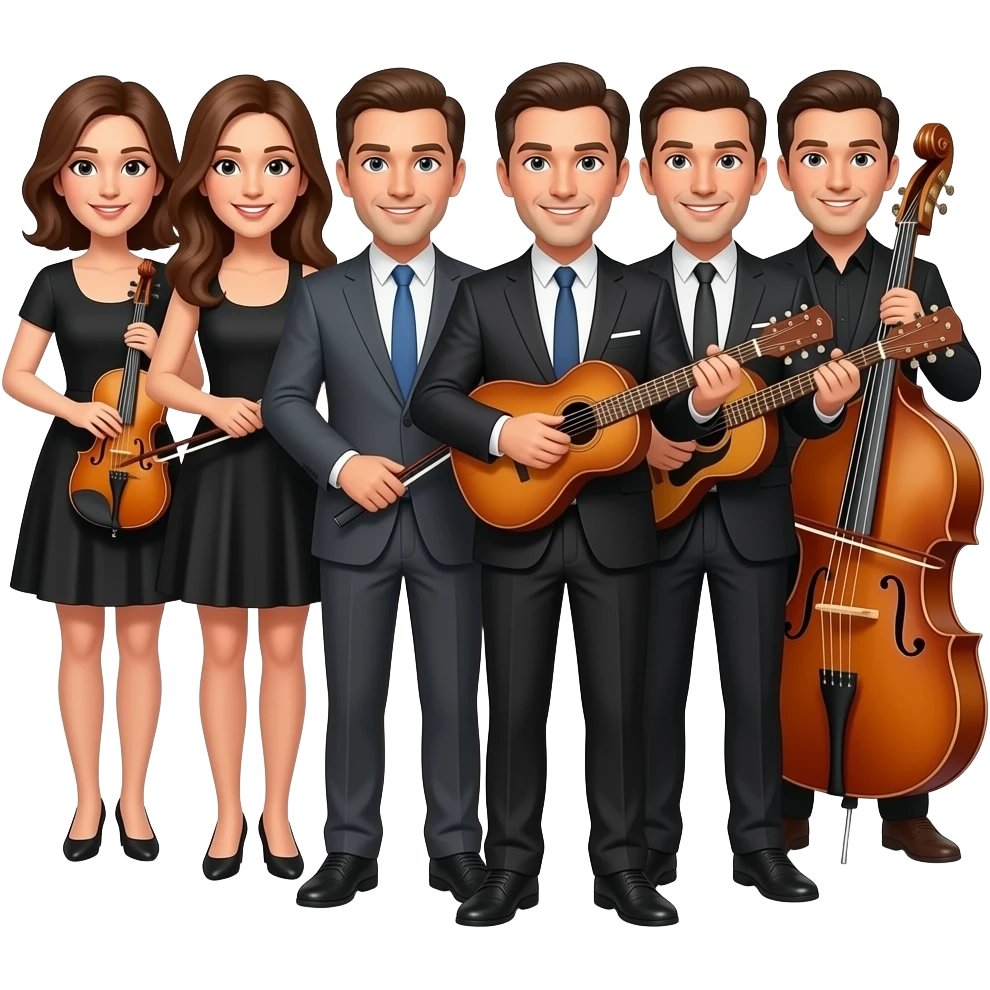 Band with 4 women and 4 men emoji