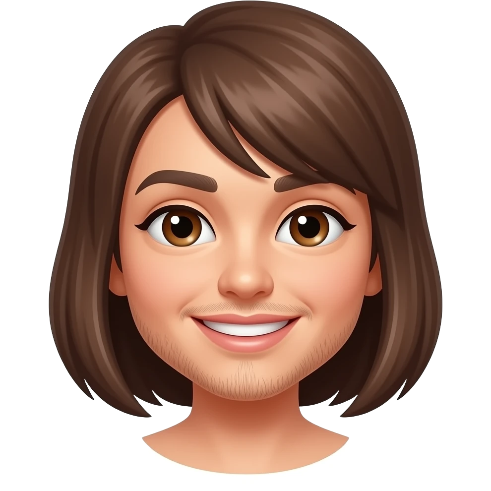 FEMALE SMILEY FACE EMOJI WITH PUBIC HAIR emoji