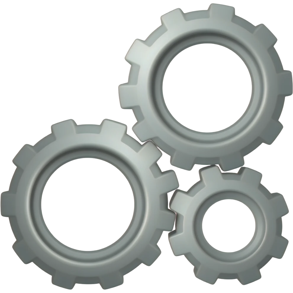 Three interlocked cogs emoji