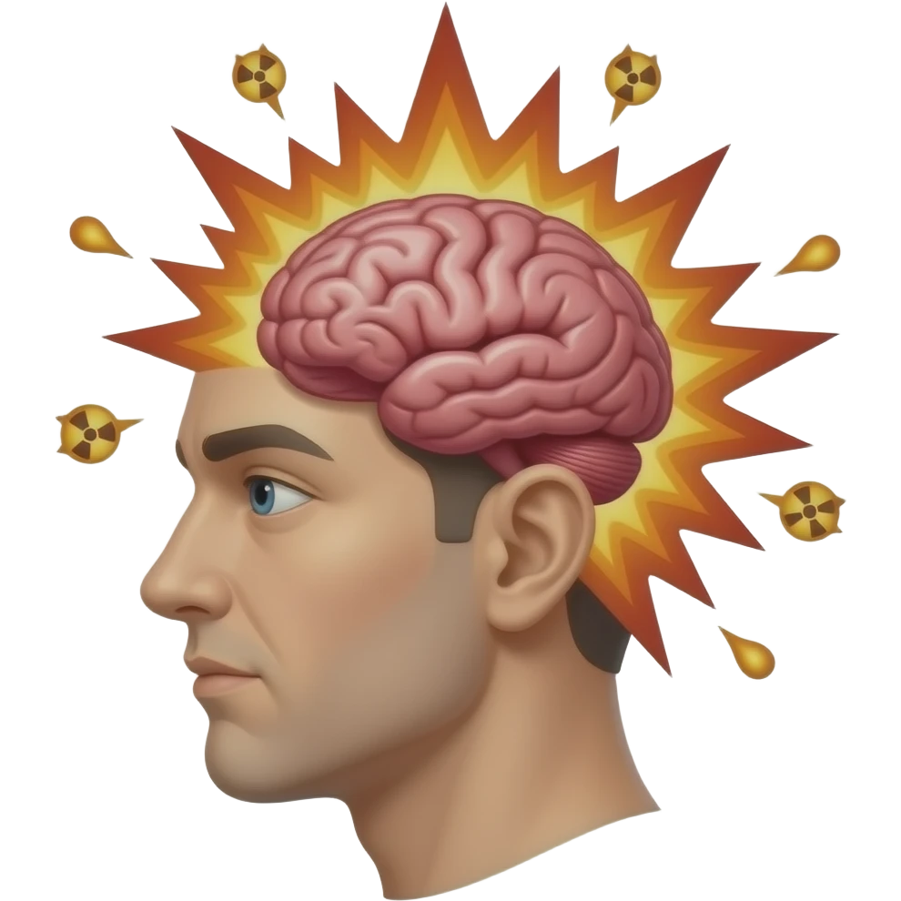 head brain nuclear explosion emoji