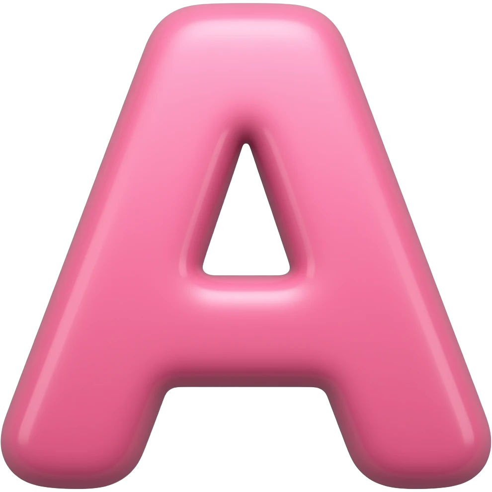 word "A" pink emoji