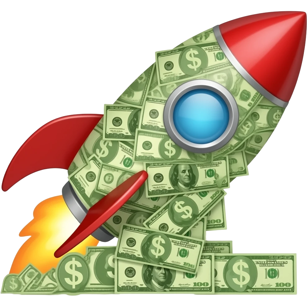 money and profit growth rocket emoji