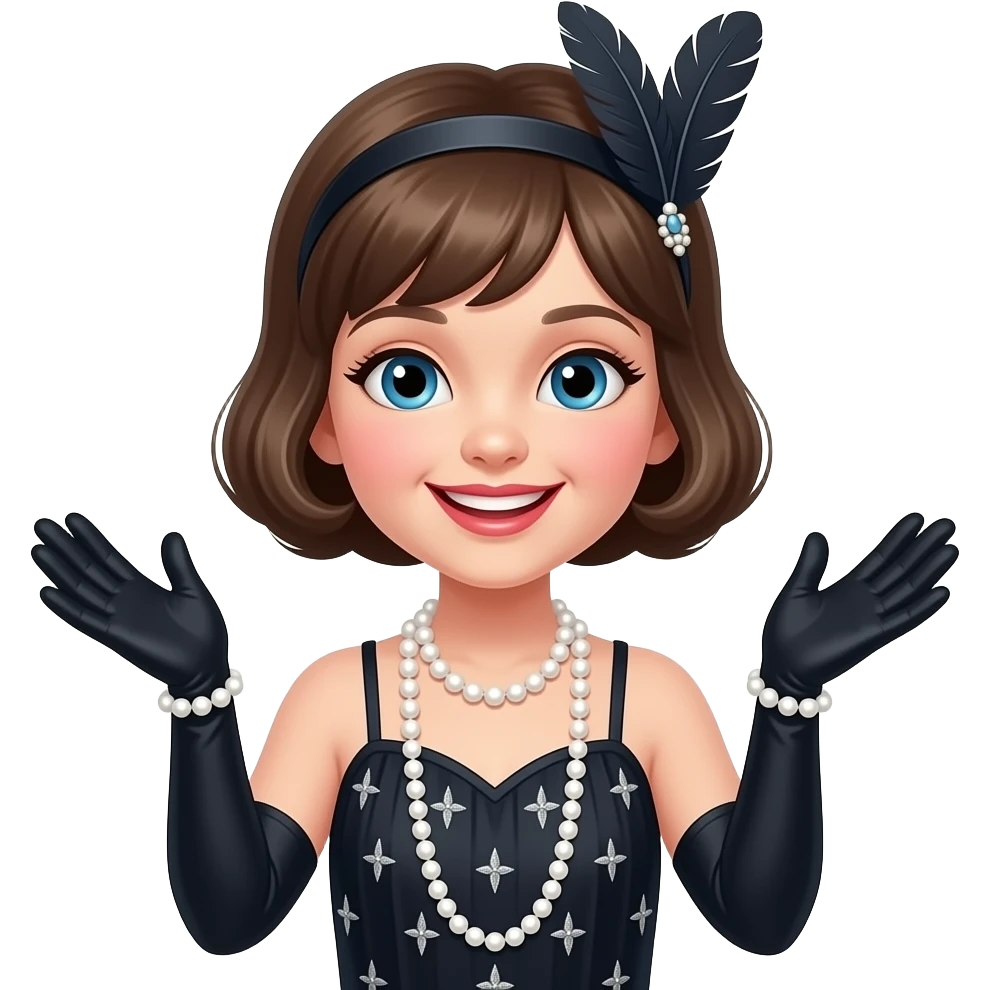 1920s Flapper Child Little Girl With Jewelry emoji