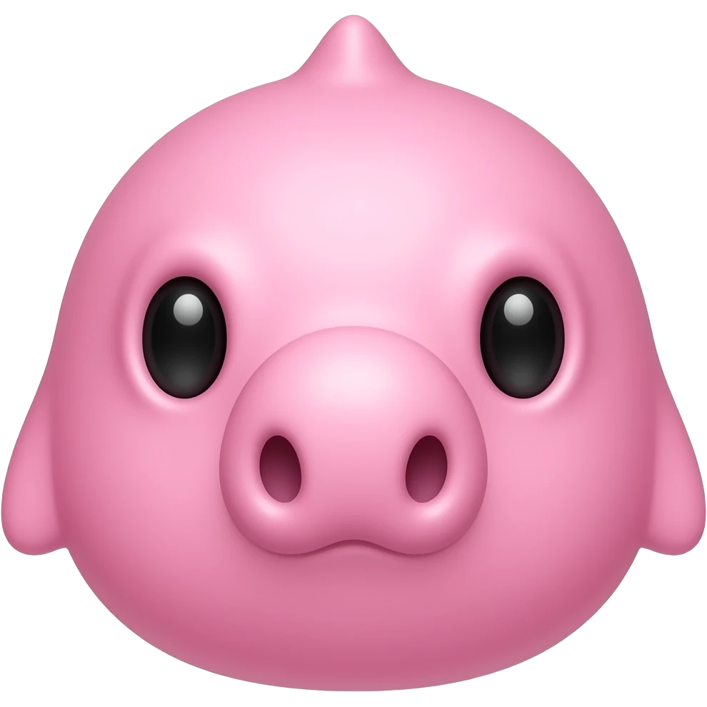 Make a pink blobfish head with a big nose emoji