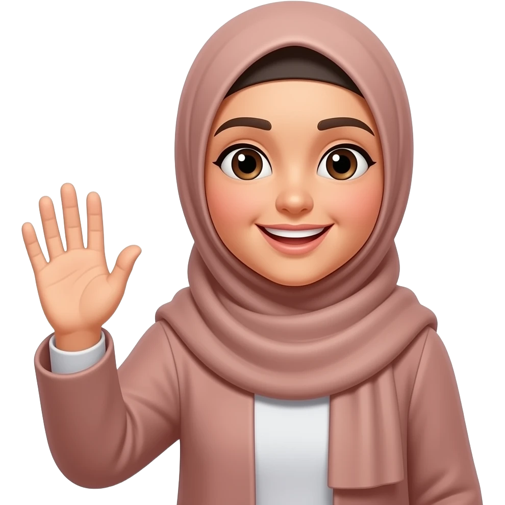 hijabis winken tschüss mit der hand emoji