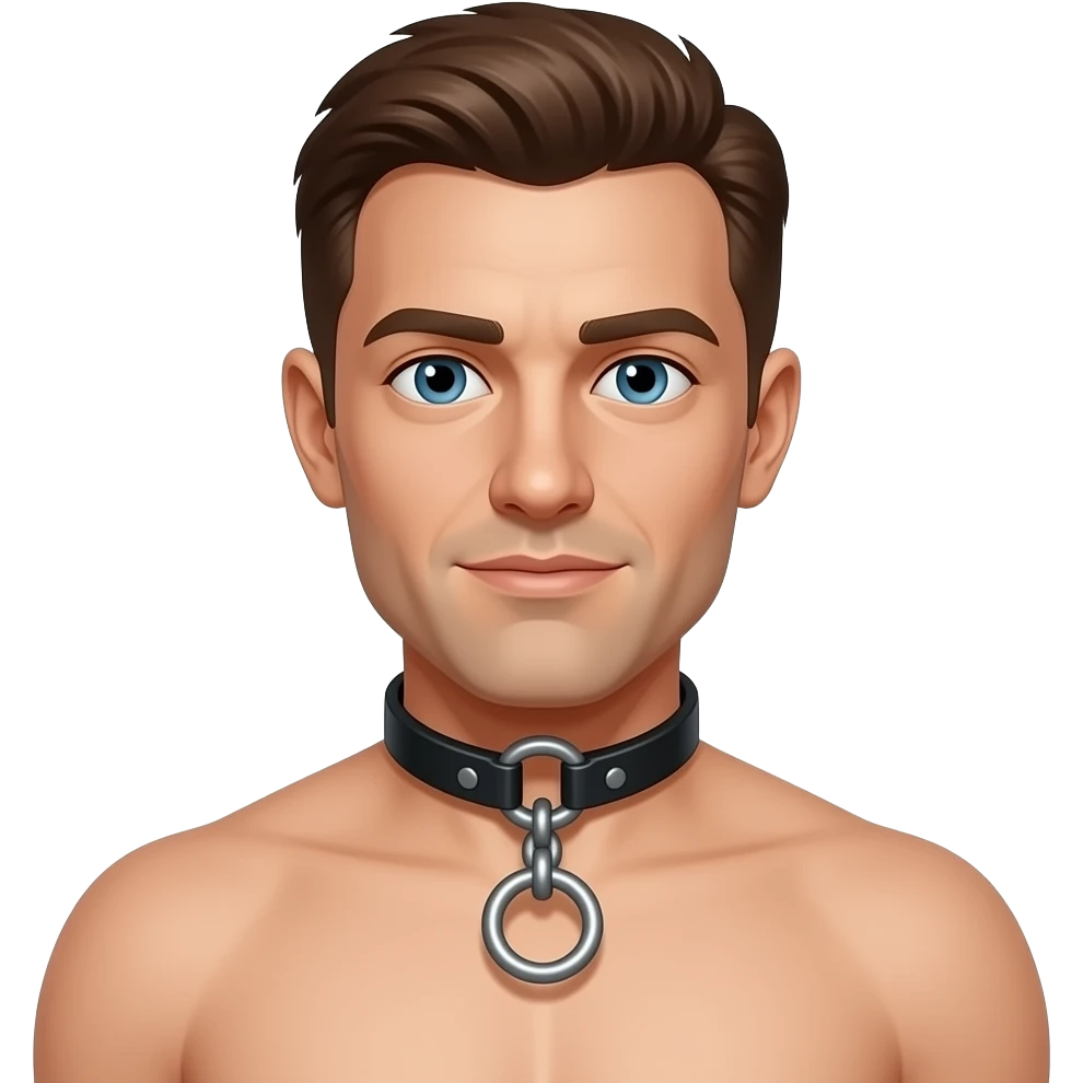 A man not wearing anything except for a tiny chastity cage showing from head to toe emoji