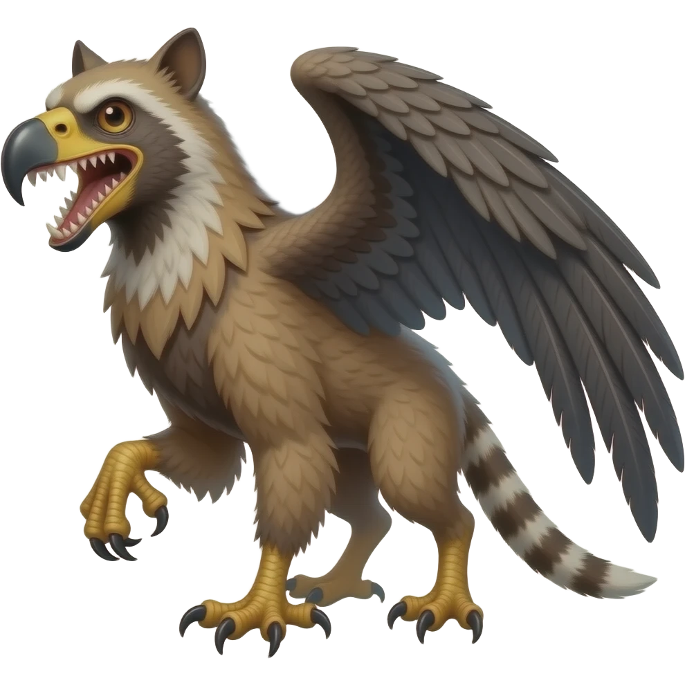 edgy mutant gryphon-civet-genet-hybrid with sharp long saber teeth emoji