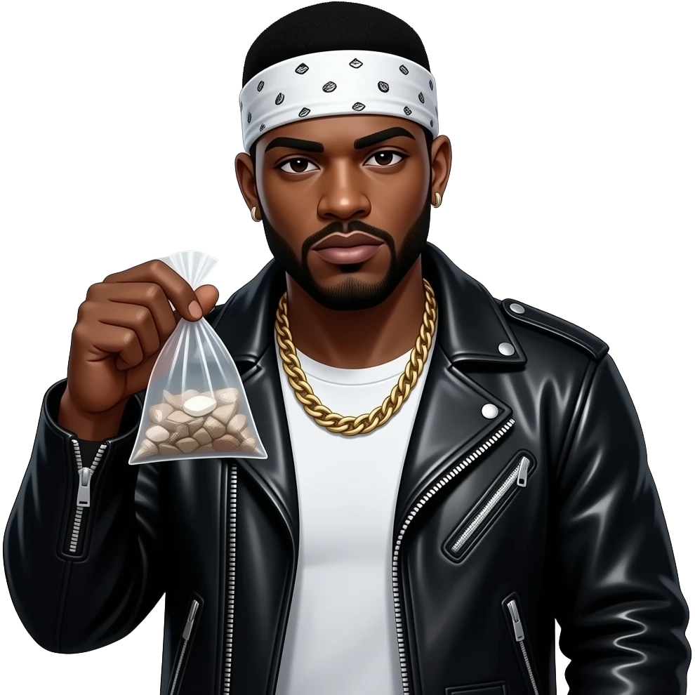 Black drug dealer that is a Crip Gang Thug emoji