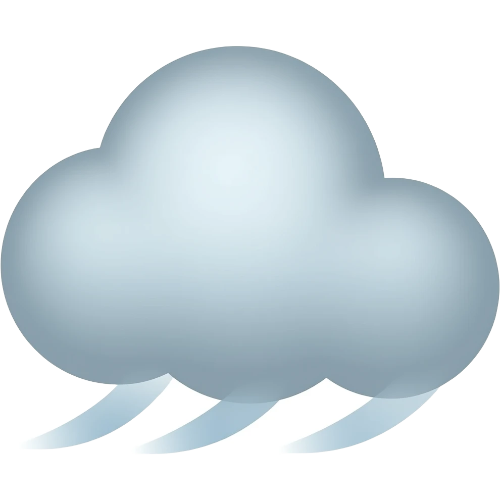 Weather Wind cloud, emoji, simple emoji