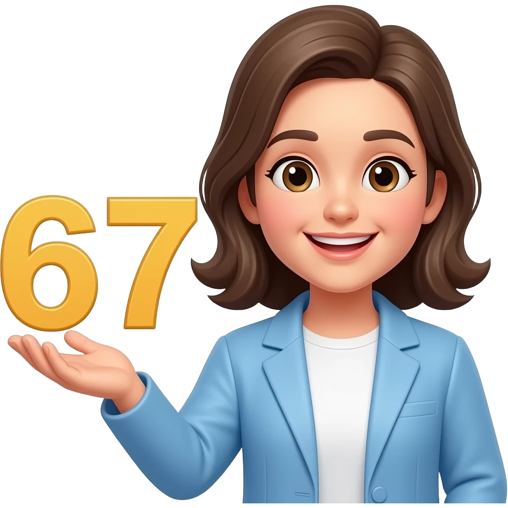 Smiley face emoji doing 67 emoji