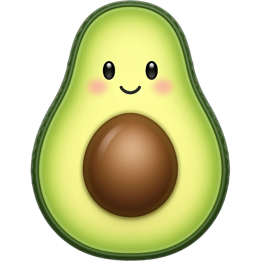 Cute avocado with a face emoji