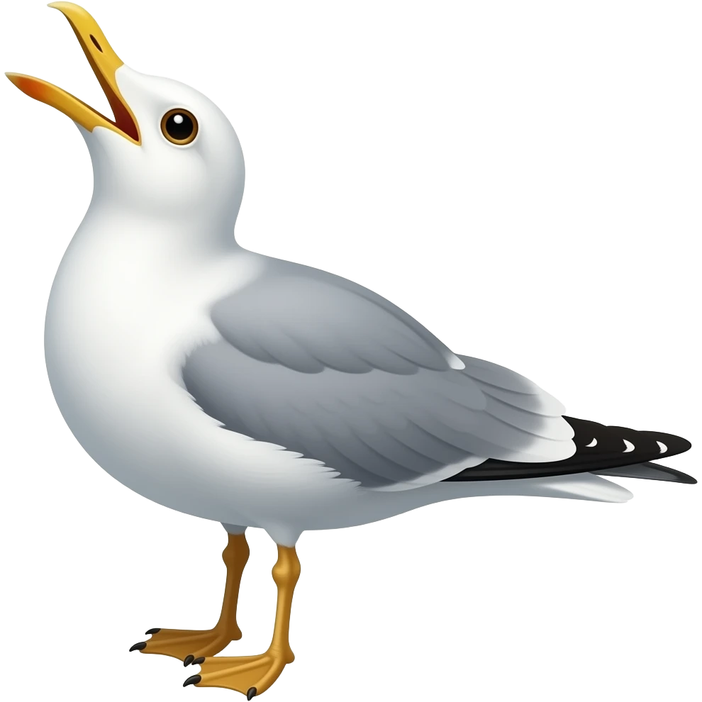 смеющаяся чайка, запрокинувшая голову назад emoji