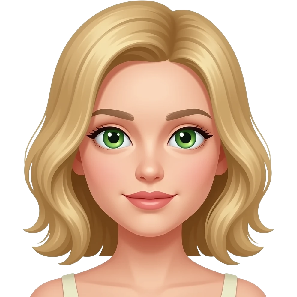 green eyes blonde girl emoji