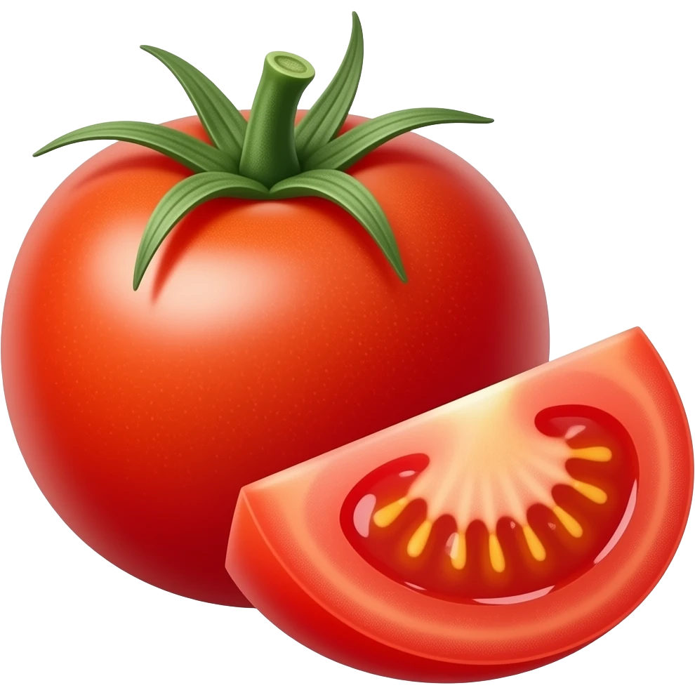 ripe whole and sliced Tomato emoji